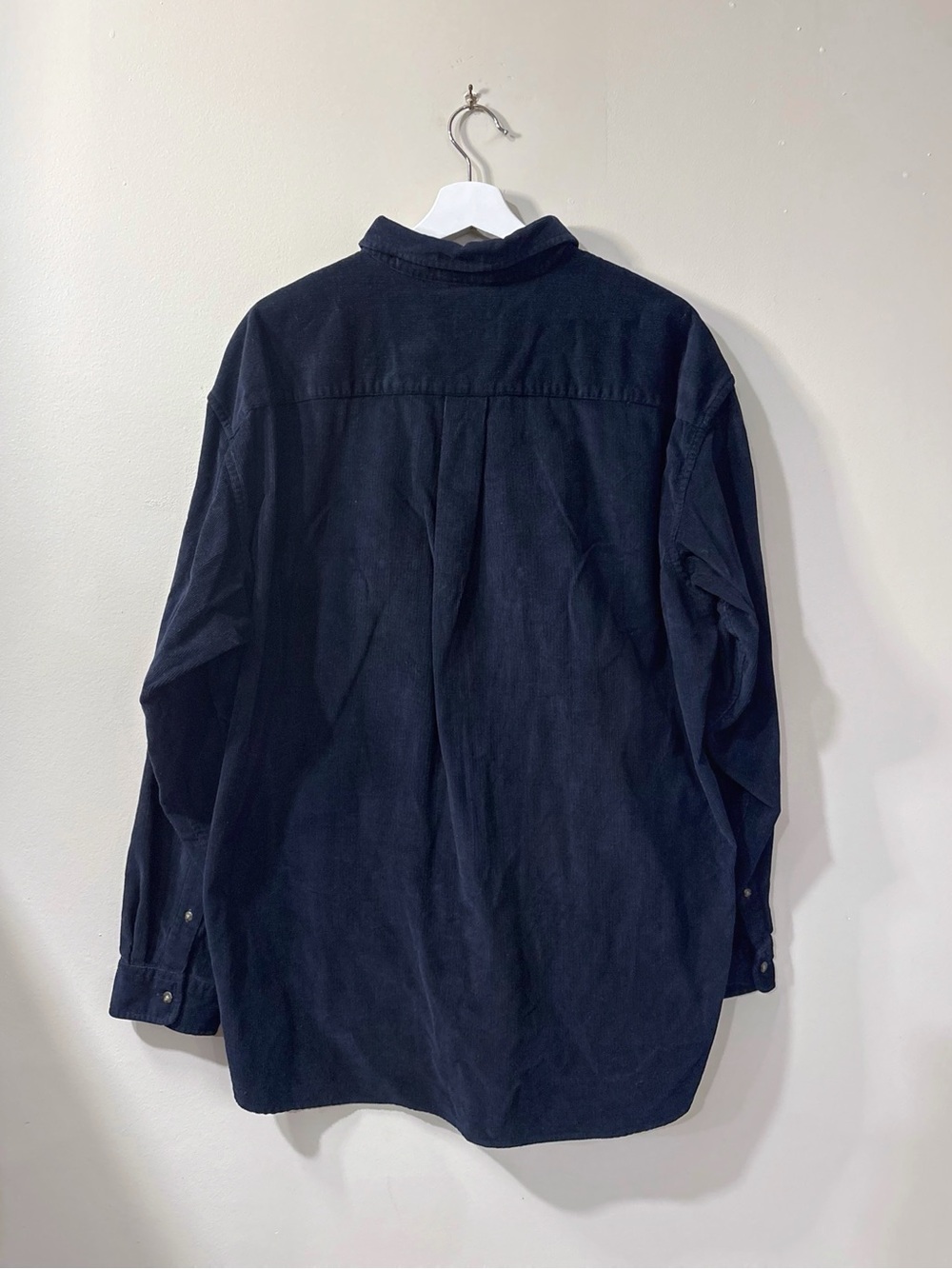 J.Crew Men's L Navy Corduroy Button Down Shirt Cotton Preppy Classic Casual - Picture 2 of 8